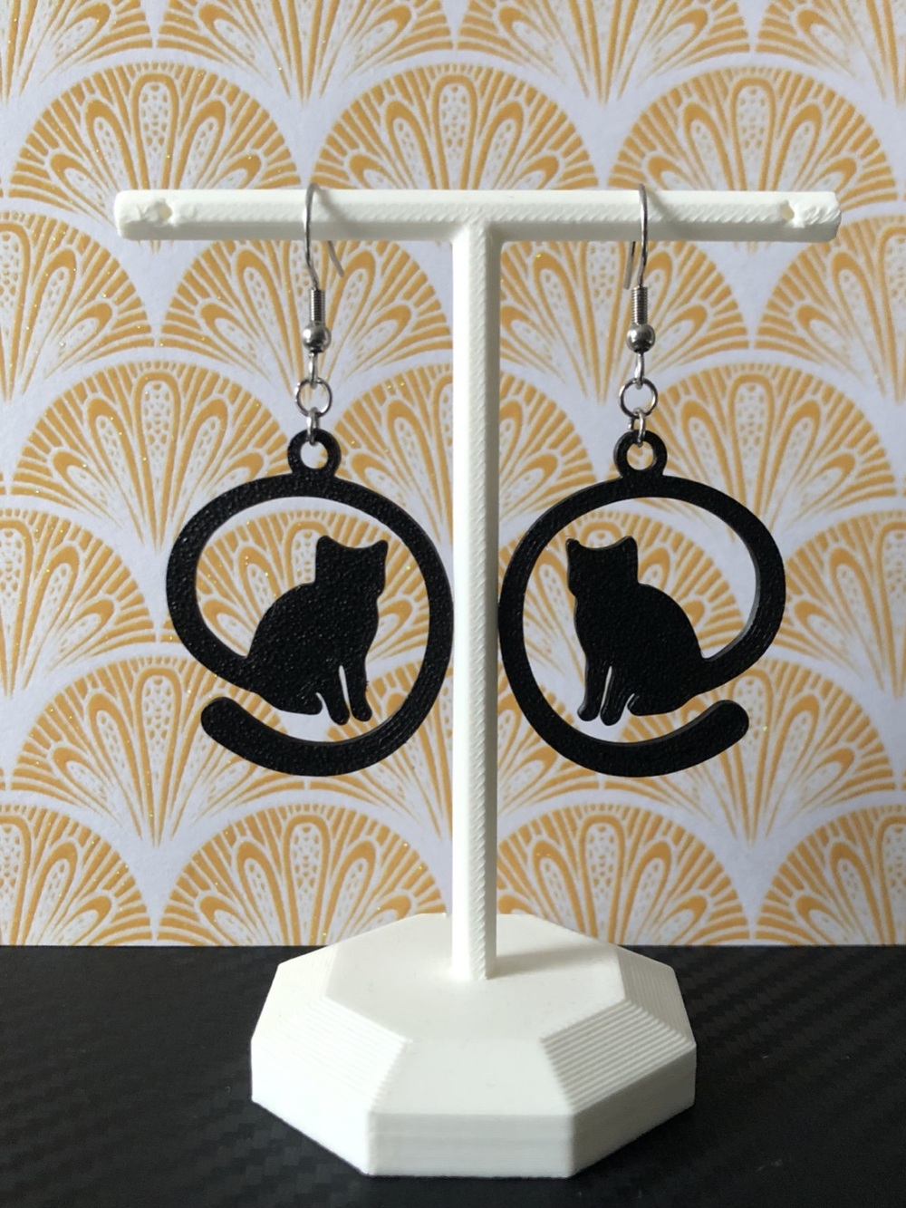 Black Cat Silhouette Drop Earrings – Cute Cat Jewelry